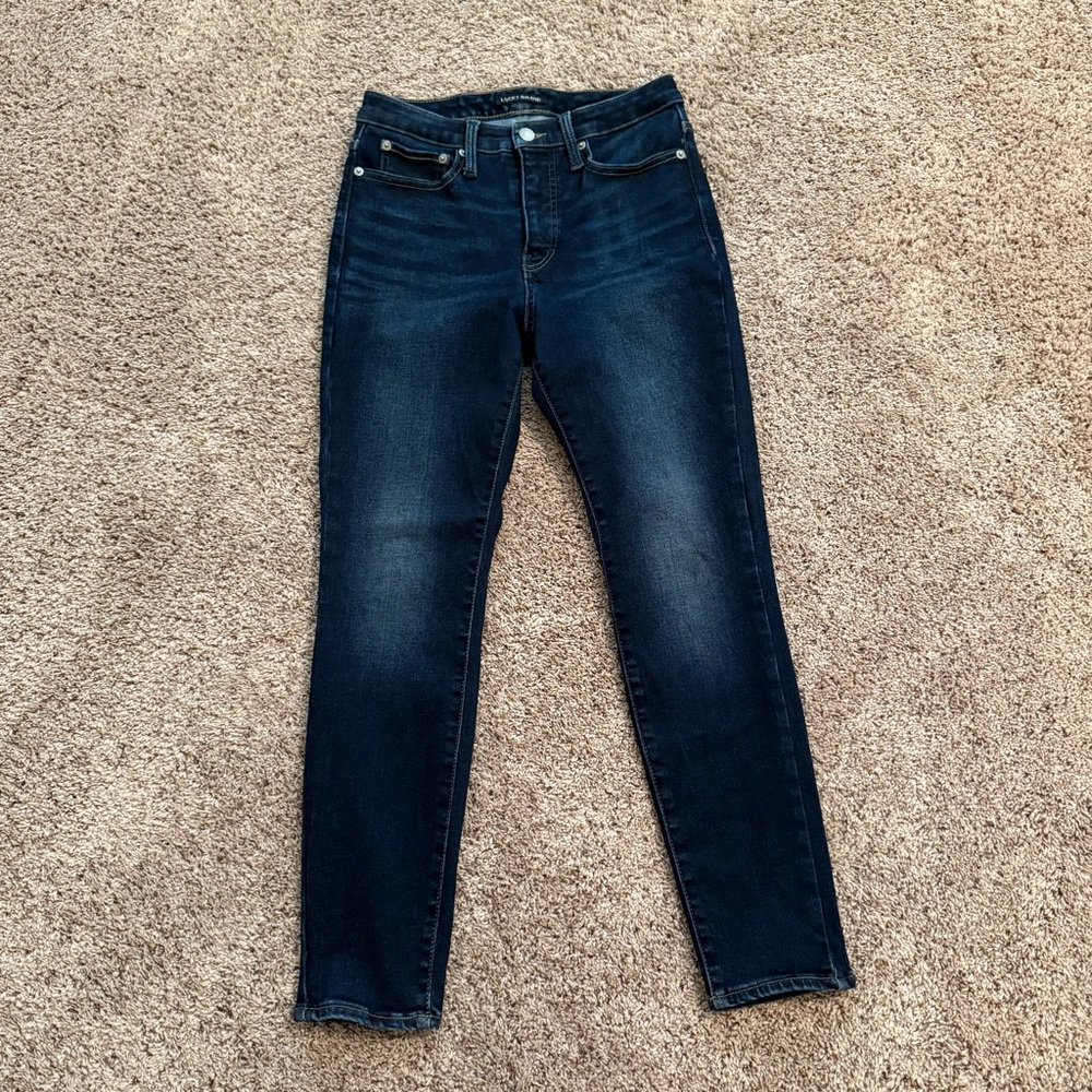 Lucky Brand Blue Skinny Jeans with Faded Detailing